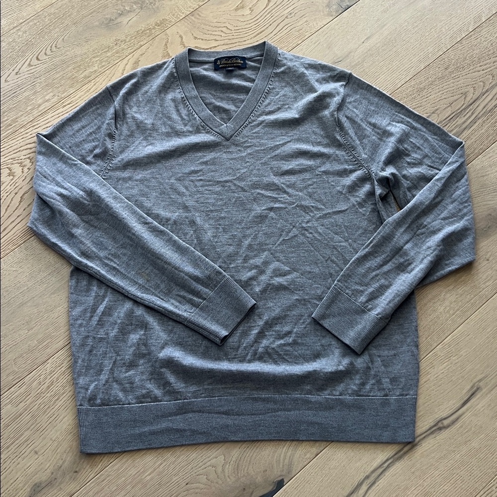 Brooks Brothers Merino Wool Sweater Gray Size Large